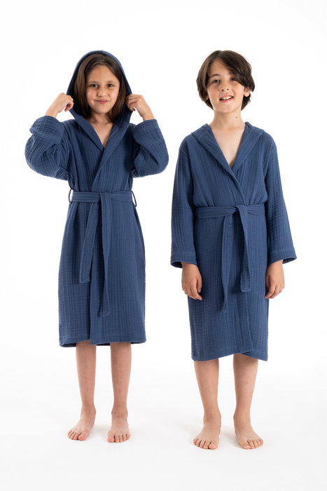 Mijölnir Albornoz para niños Muslin - Azul marino - Talla 5/6 Mijölnir Albornoz para niños Muslin - Azul marino - Talla 5/6